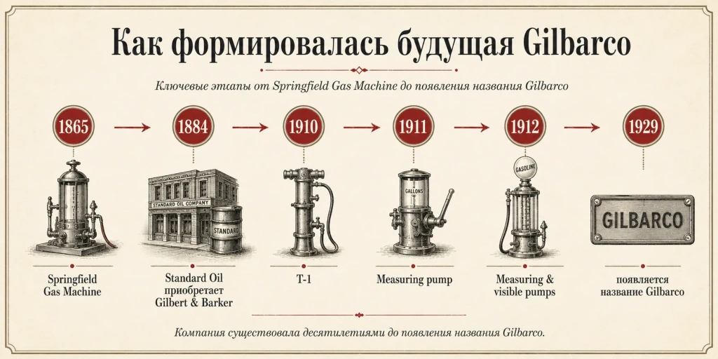 Как формировалась будущая Gilbarco: ключевые этапы с 1865 по 1929 год